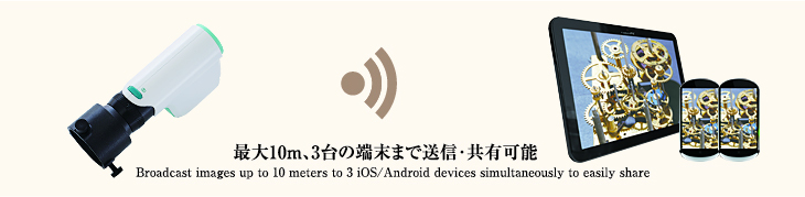 最大10m、3台まで送信・共有可能